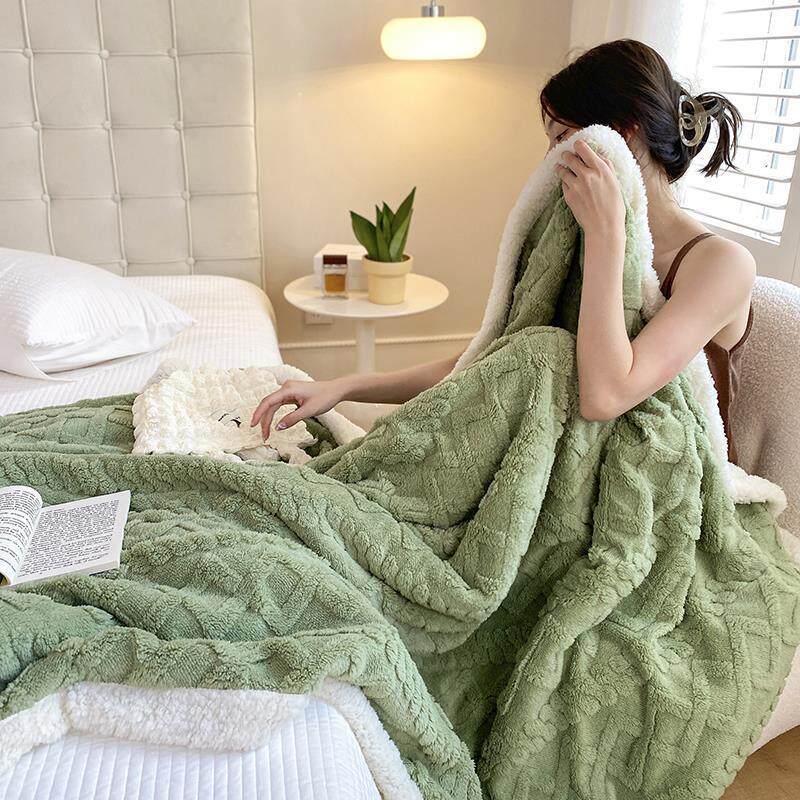 ins风加厚保暖秋冬塔芙绒毛毯盖被沙发毯办公室午睡毯子午休盖毯