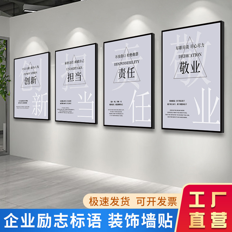 2026新款办公室装饰画企业文化墙面挂画会议室背景公司励志墙贴画