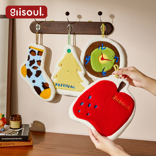 擦手巾挂式可爱高颜值抹手布帕厨房卫生间超强吸水加厚擦手毛巾