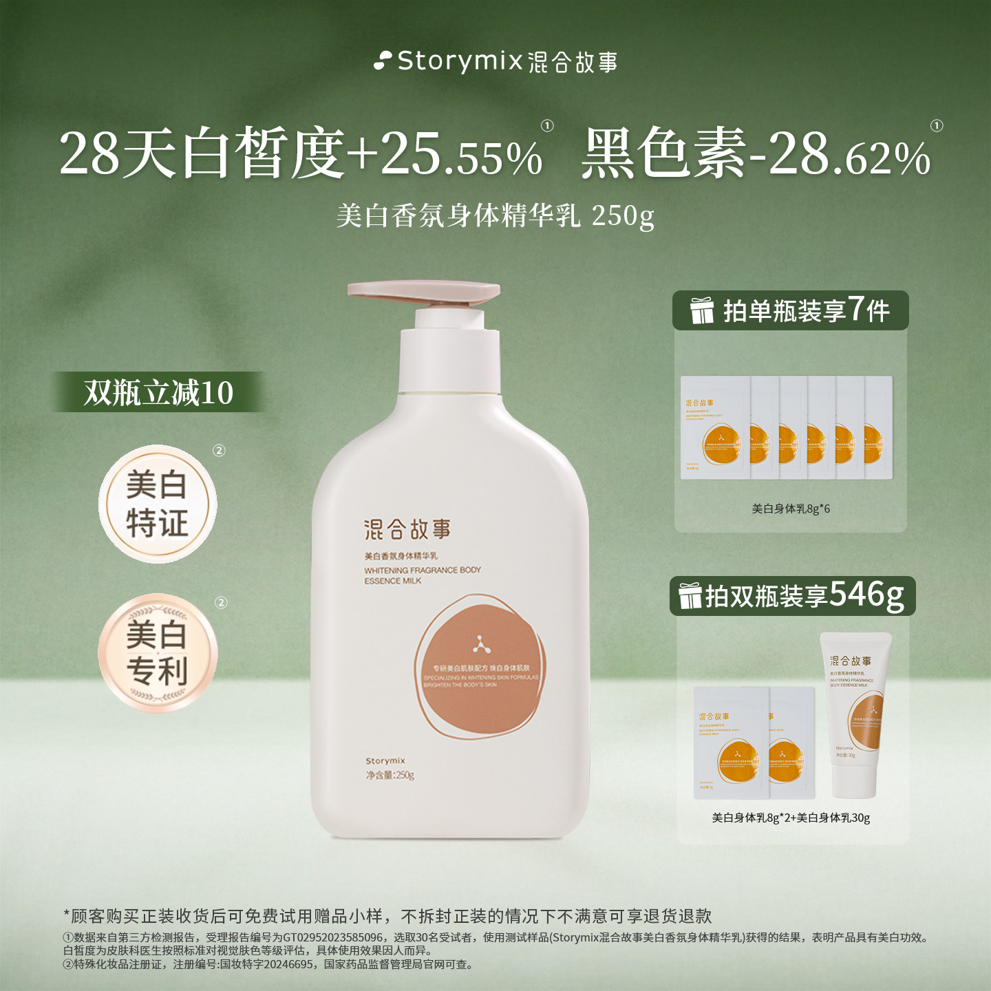 混合故事美白保湿烟酰胺身体乳