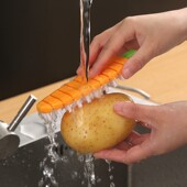 蔬菜水果清洁刷子土豆黄瓜山药去泥工具日式 弯曲贴合洗菜去皮神器