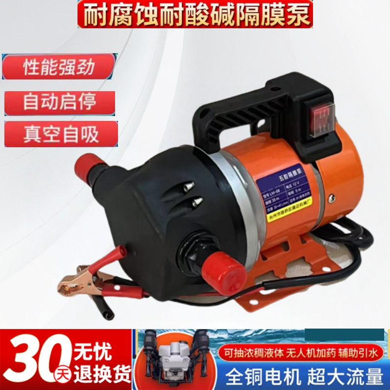 电动抽药泵12V24V48V60V加药水泵抽水泵无人机自动启停五缸隔膜泵