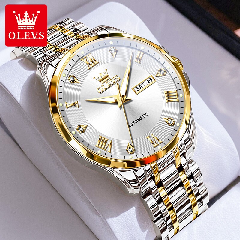 瑞士正品罗西尼手表男士全自动机械表双日历防水夜光潮流时尚腕表