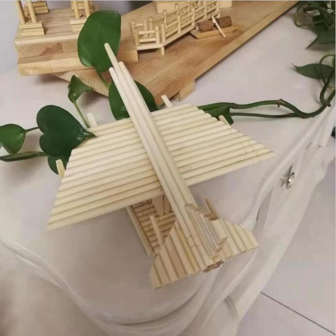 一次性筷a子手工飞机成品学生l特色手工材料竹制工艺品diy航t天摆