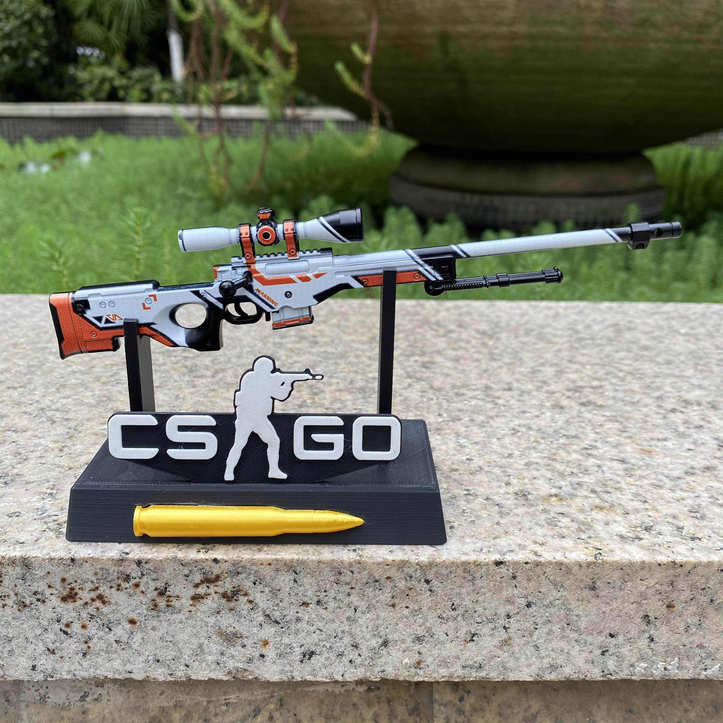 CSGO游戏周边 AWP二西莫夫实物模型摆件锌合金csgo饰品枪皮