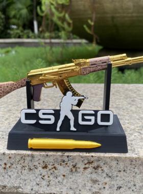 CSGO游戏周边 AK47黄金藤蔓实物模型摆件不能发射锌合金cs饰品