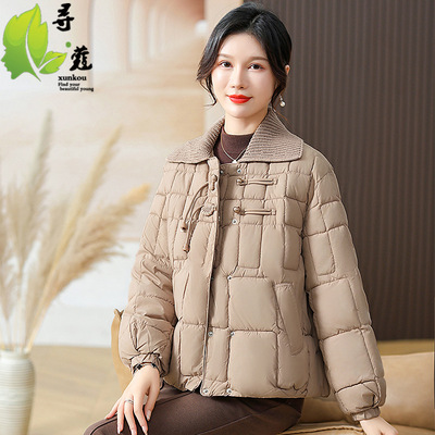 棉服女款冬季中老年显年轻时尚休闲小个子50多岁妈妈洋气加棉外套