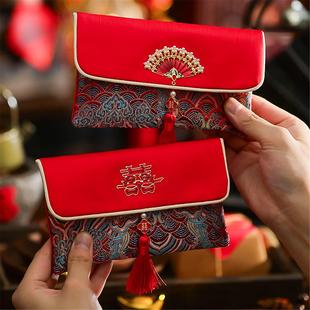 红包结婚专用改口费婚礼见面礼大号装一万元的喜包订婚布艺利是封