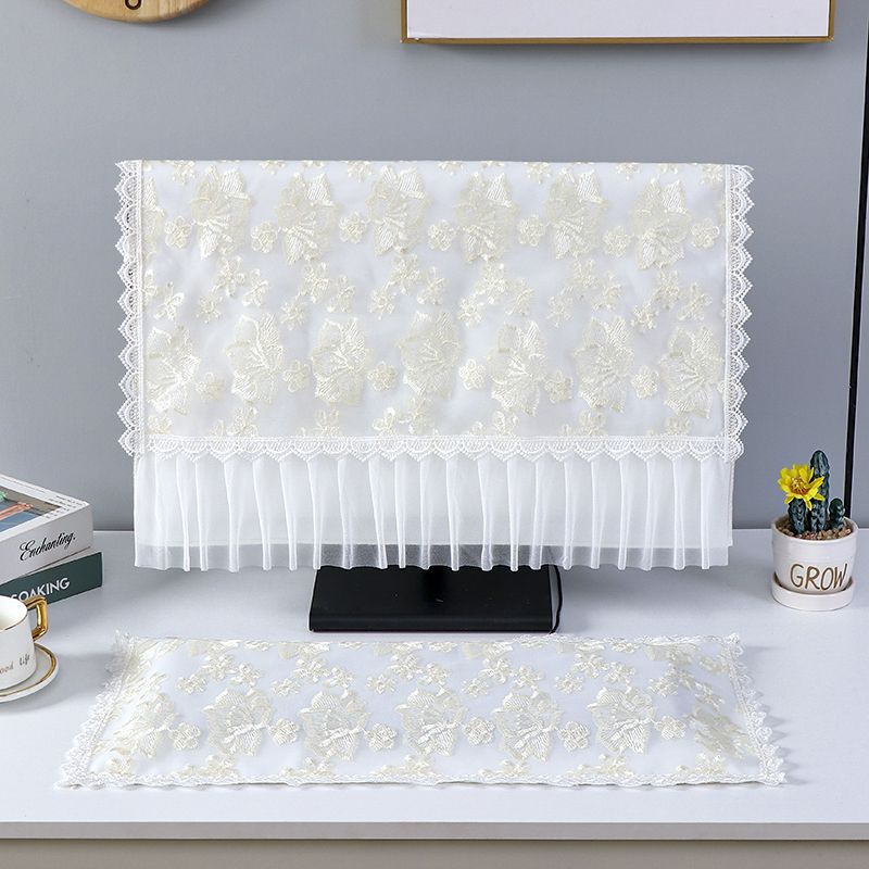 电脑防尘罩通用型台式24寸27寸显示器保护套家用键盘盖布新款