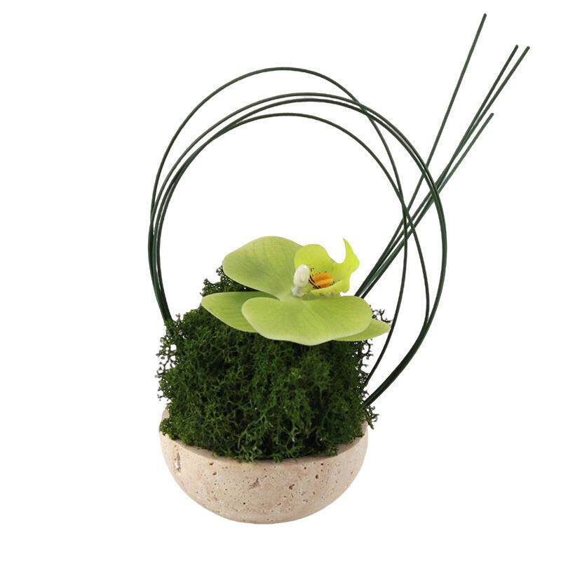 仿洞石花盆苔藓仿真花艺摆件样板房酒店售楼处前台微景观绿植饰品