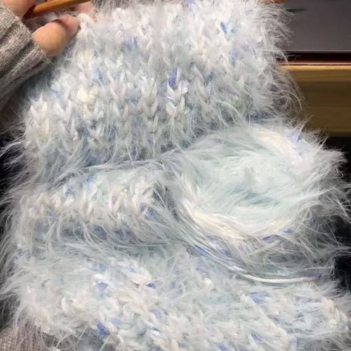 手工DIY温暖长绒围巾编织