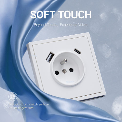 CE出口欧规插座法插Softtouch