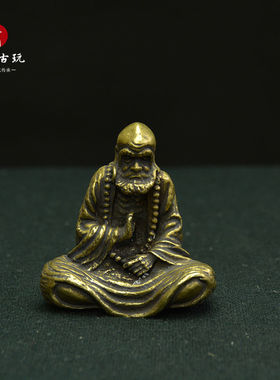 实心纯黄铜达摩祖师禅意菩提镇宅