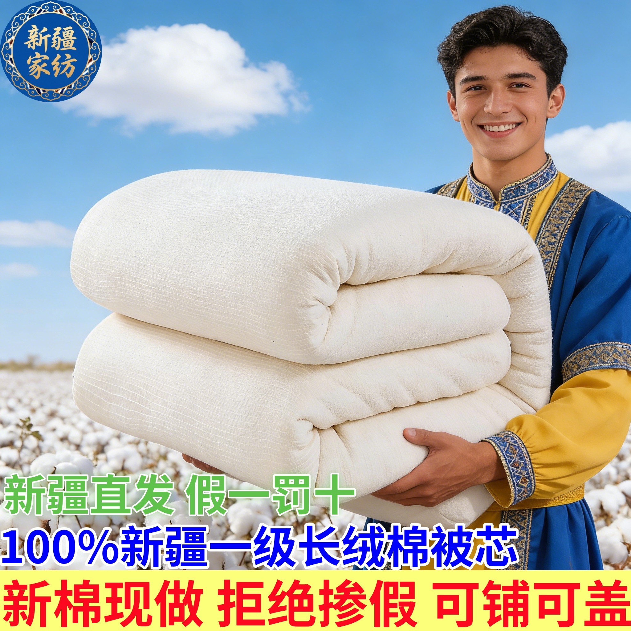 新疆兵团家纺棉花被冬季被芯棉花被子纯棉全棉春秋被四季被年货,床上用品,棉花被,淘宝优惠券,粉丝福利购,淘宝优惠卷
