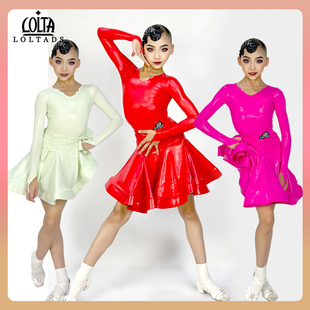 洛利塔高级皮春夏拉丁舞专业规定服套装儿童演出服女童拉丁比赛服