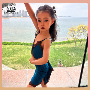 洛利塔儿童拉丁舞演出套装专业表演服夏季女童网红拉丁舞裙练功服