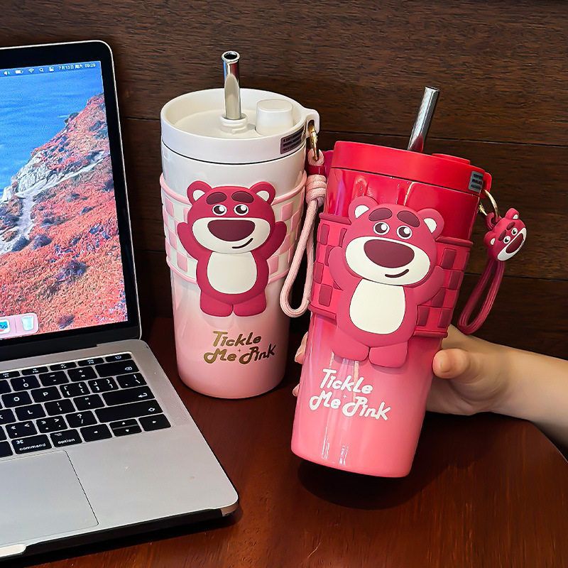 艾可思创意可爱草莓熊新尚保温杯