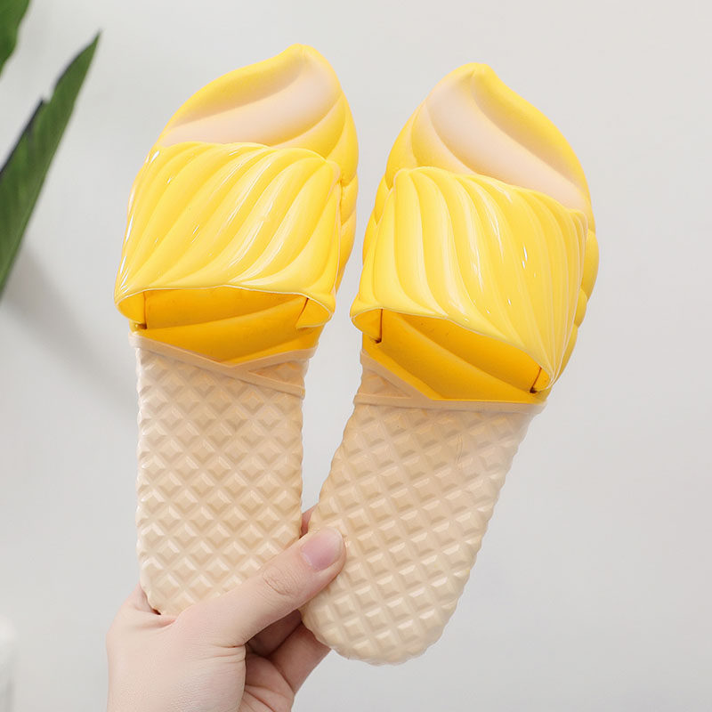 室内洗澡居家居冰淇淋拖鞋平底沙滩海边凉拖女夏防滑创意网红学生,女鞋,一字拖,淘宝优惠券,粉丝福利购,淘宝优惠卷
