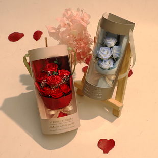 mini迷你小花束玫瑰香皂永生花开业伴手礼送客户男女朋友生日礼物