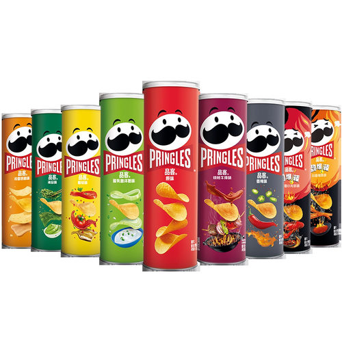Pringles/品客薯片原味番茄110g罐装膨化食品20罐/箱分享装烧烤味