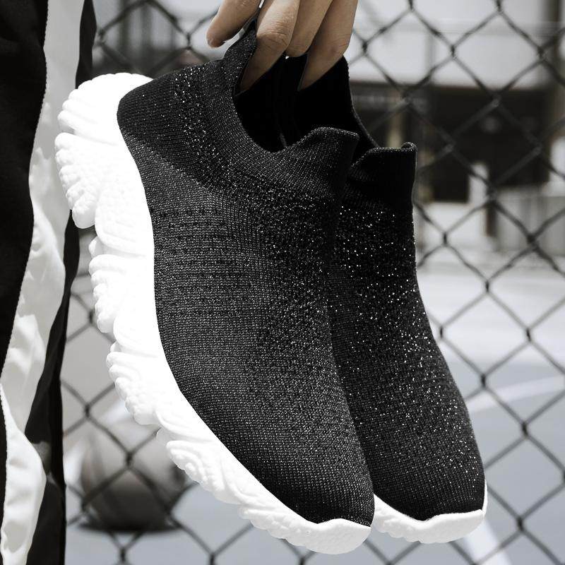 多运动走路鞋男鞋一脚蹬飞织袜子鞋超轻超软踩屎感百搭休闲健步鞋,流行男鞋,健步鞋,淘宝优惠券,粉丝福利购,淘宝优惠卷