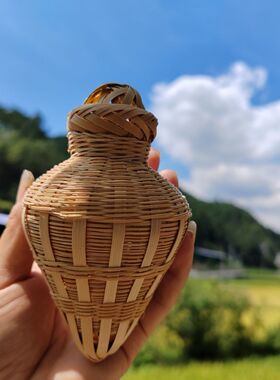蝈蝈笼子老式手工竹编复古蛐蛐篓蝈蝈笼蚂蚱篓中式清仓儿童玩具编