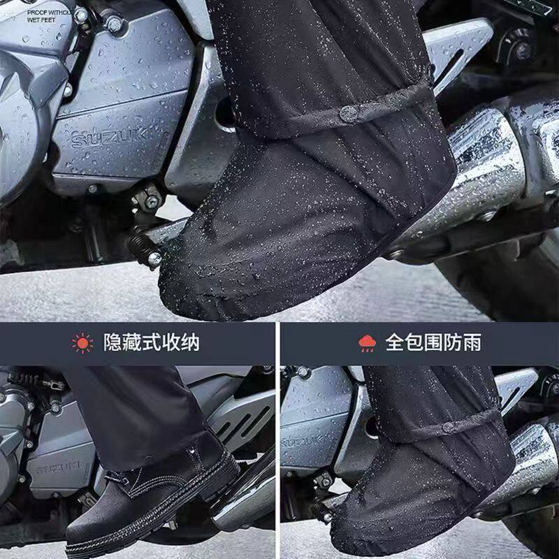 包脚雨裤重复使用单件连雨鞋防水雨裤防暴雨摩托车骑行成人包脚雨