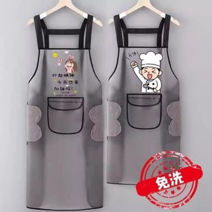 馆logo水产透明防水专用女印字时尚 防油可爱围裙家用厨房新款 游泳