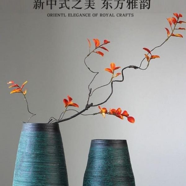 花盆陶瓷花瓶摆件中式客厅宅寂风插花玄关粗陶罐手工水培土陶复古