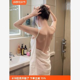 浴巾 浴巾起来睡衣女穿也吊带高级可2025感浴裙卷 新款 了夏天薄款