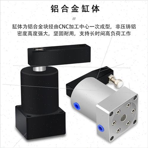 气动小型气缸90度旋转夹紧SRC25转角下压ACK32/40/50/63*90R/L