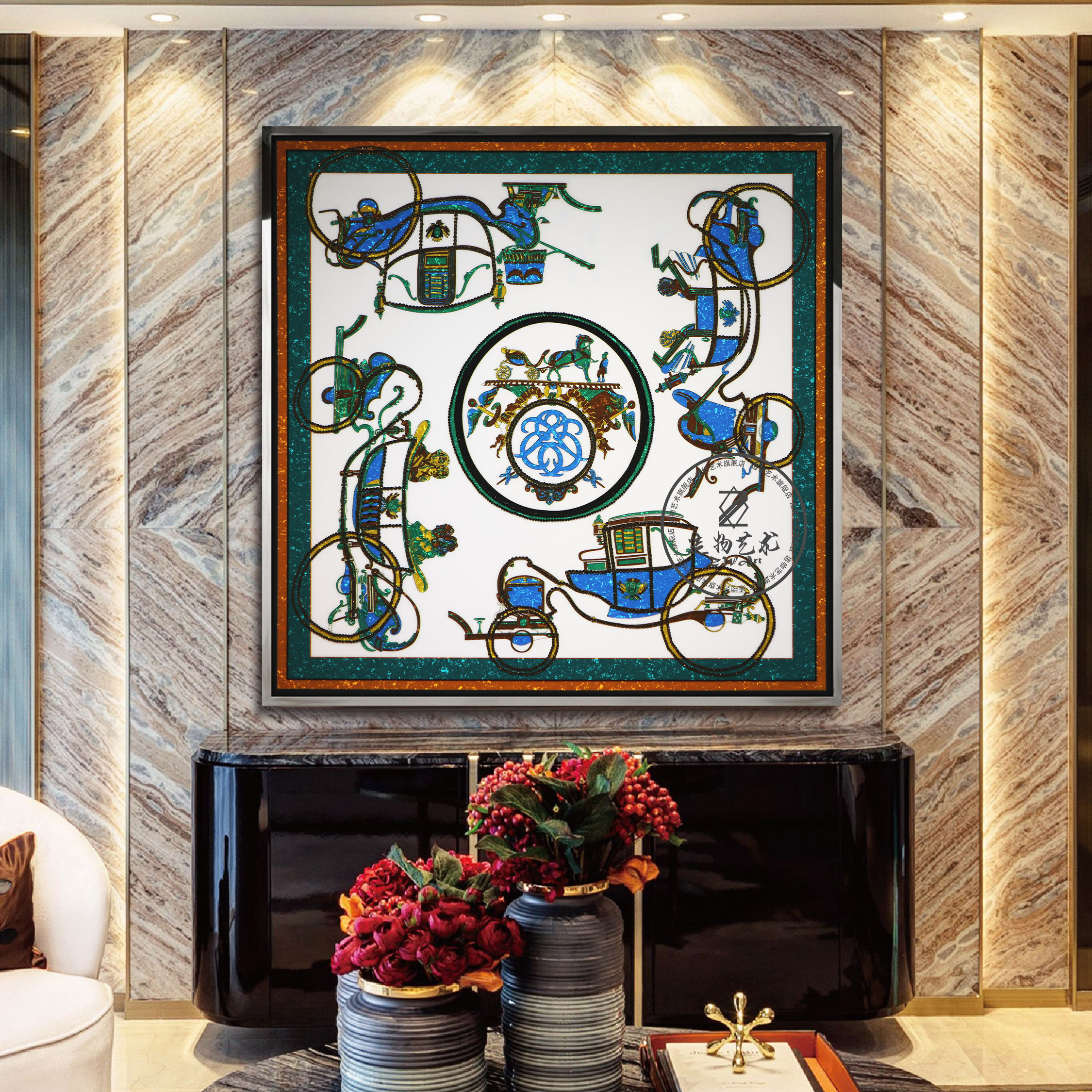 贝壳沙发装饰画造物艺术轻奢