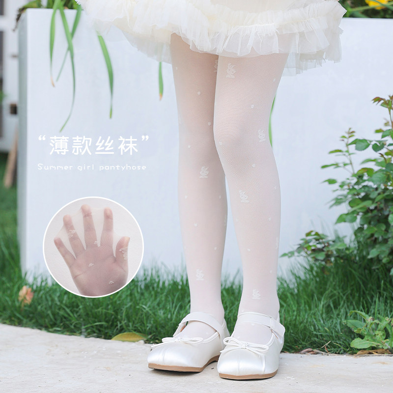 儿童丝袜夏季轻薄透气纯色连裤袜子女童舞蹈袜夏天防蚊防晒打底袜