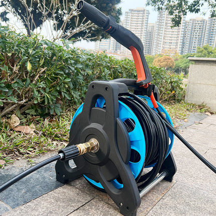 洗车机水管收卷器高压水枪家用卷管器水管收纳架清洗机防爆钢丝管