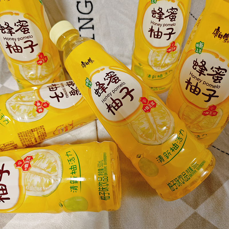 康师傅蜂蜜柚子500ml瓶装柚子味饮料夏日清凉茶饮料解暑解渴饮料