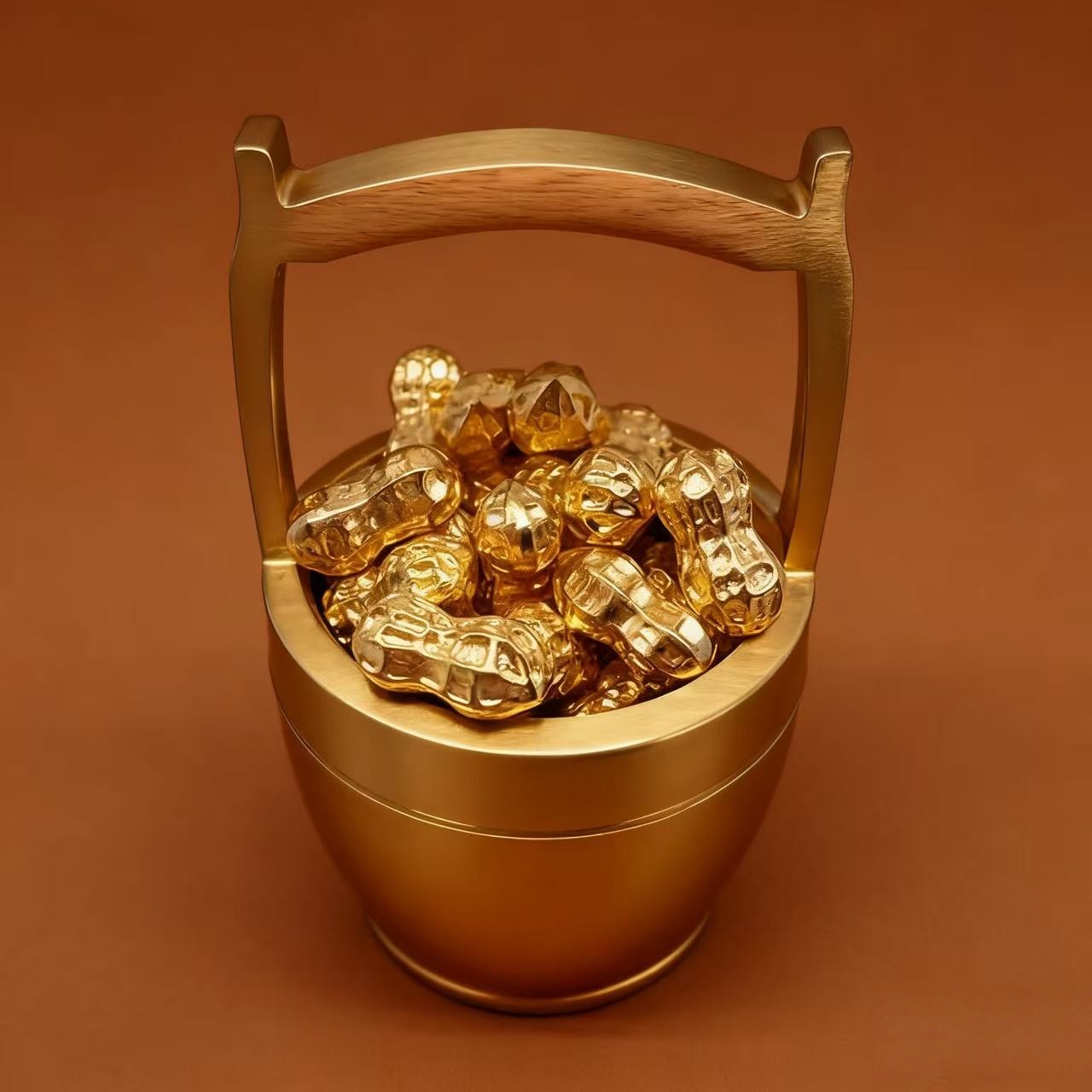 沙金小花生实心摆件一克黄铜合金招财进宝桌面鱼缸家居装饰用品,家居饰品,装饰摆件,淘宝优惠券,粉丝福利购,淘宝优惠卷