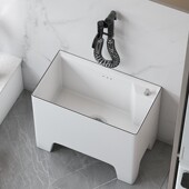 陶爵士北欧黑边家用高脚拖把池陶瓷卫生间洗拖布池墩布池地拖布池