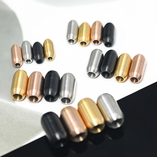 diy皮绳扣手链扣子龙鳞编织手环收尾扣头钛钢平珠磁铁扣手工材料