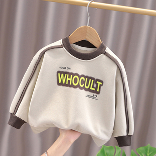 男童加绒卫衣2025秋冬装新款儿童时髦打底衫小童宝宝帅气长袖上衣