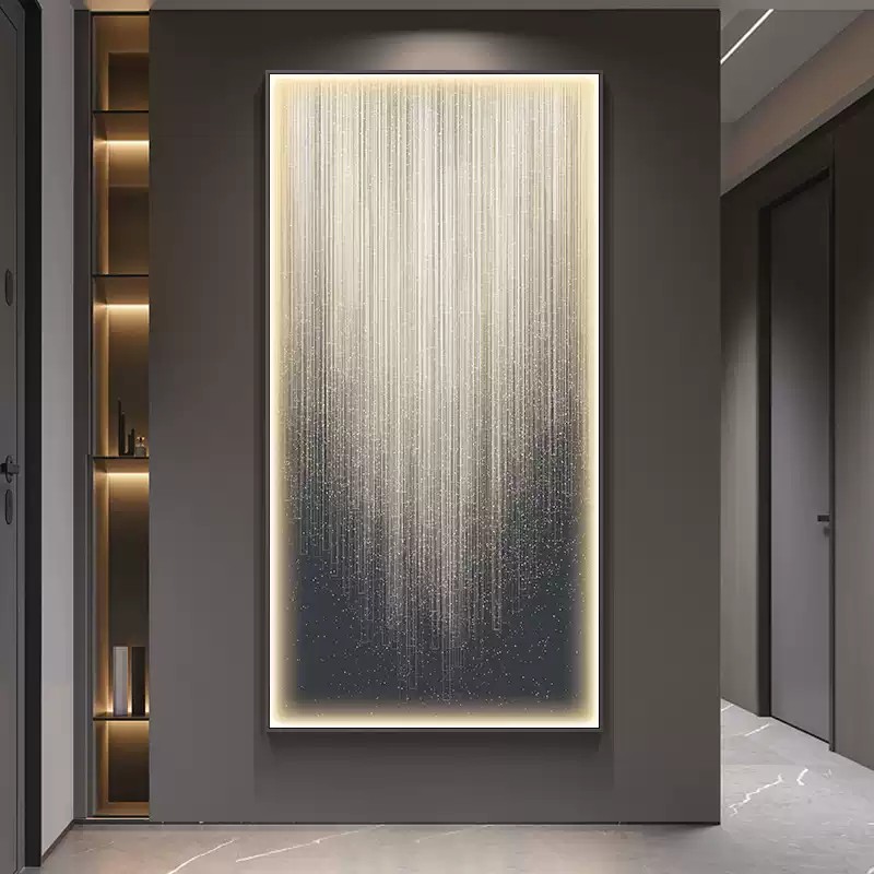 现代光影LED灯画入户玄关装饰画正对门走廊过道挂画流光客厅壁画图片