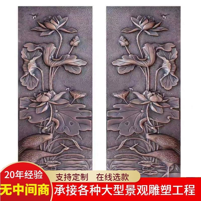 锻铜浮雕壁画文化背景墙紫铜书仿古铸铜客厅玄关悬挂铜板画仿铜画