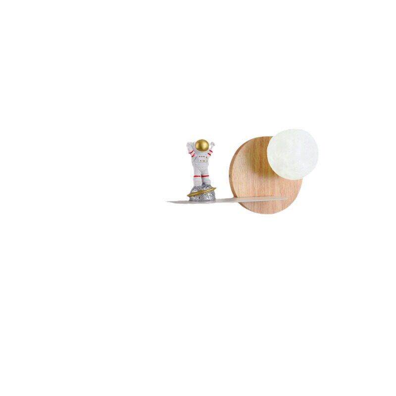 儿童房壁灯创意卡通太空人宇航员月球灯孩女孩卧室床头背景墙灯