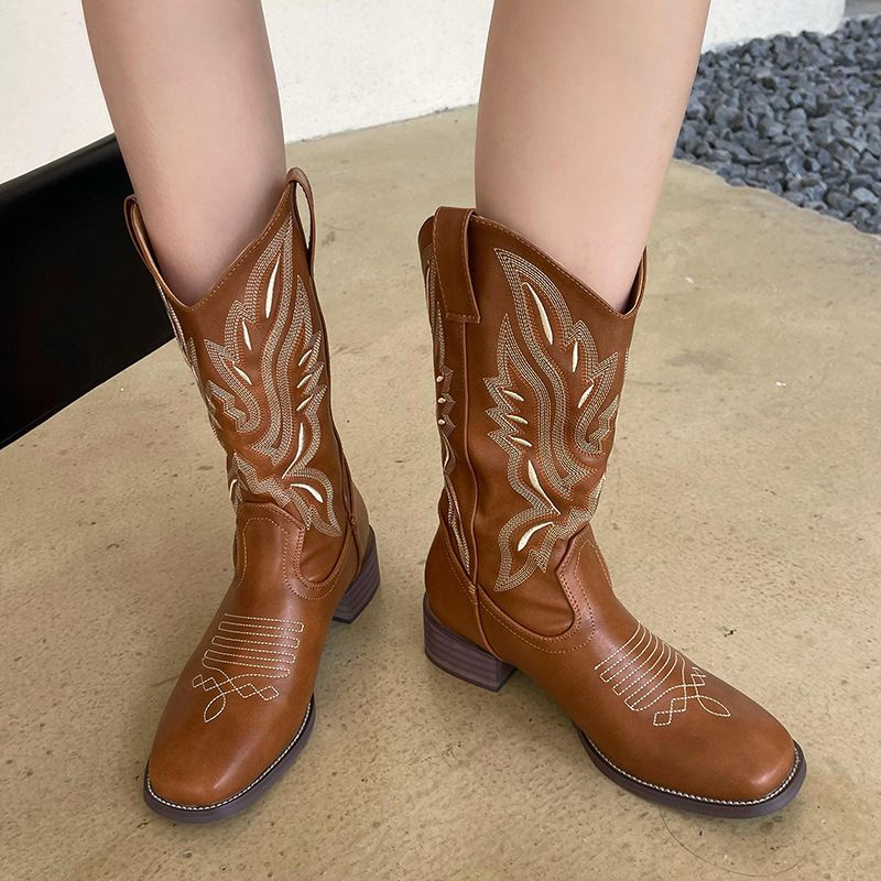 西部牛仔靴骑士马靴女机车靴western cowboy boots Knight boots