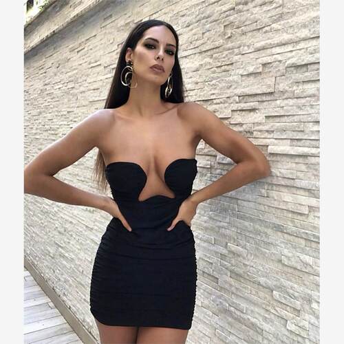 Sexy Strapless Sleeveless Celebrity Party Club Mini Dress