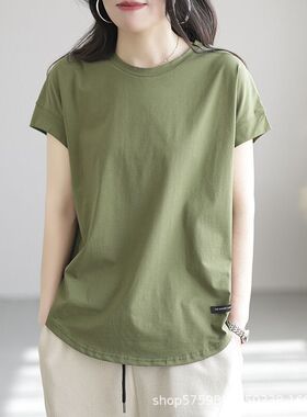 Casual short sleeved t-shirt women's loose summer top