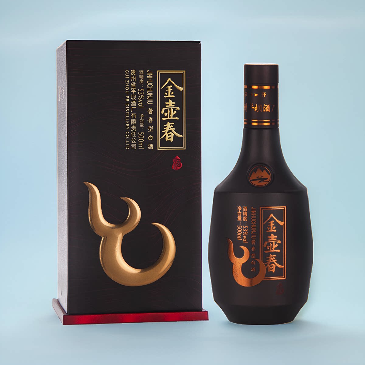 金壶春庆典老三春固态纯粮食酒53度酱香型白酒整箱6瓶500ml送礼