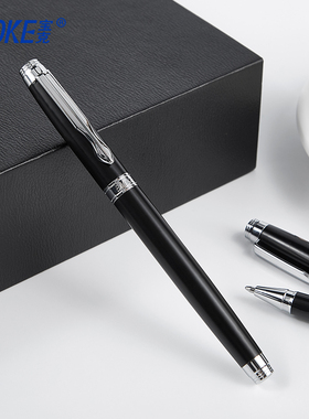 宝克PM124中性笔签字笔黑色水笔1.0m子弹头金属杆办公签名笔PM123