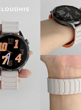 CLOUDHIS适用于华为手表GT5表带GT3铠甲纹Watch3铠甲纹撞色GT4液态硅胶春夏季运动透气Runner腕带男女4Pro