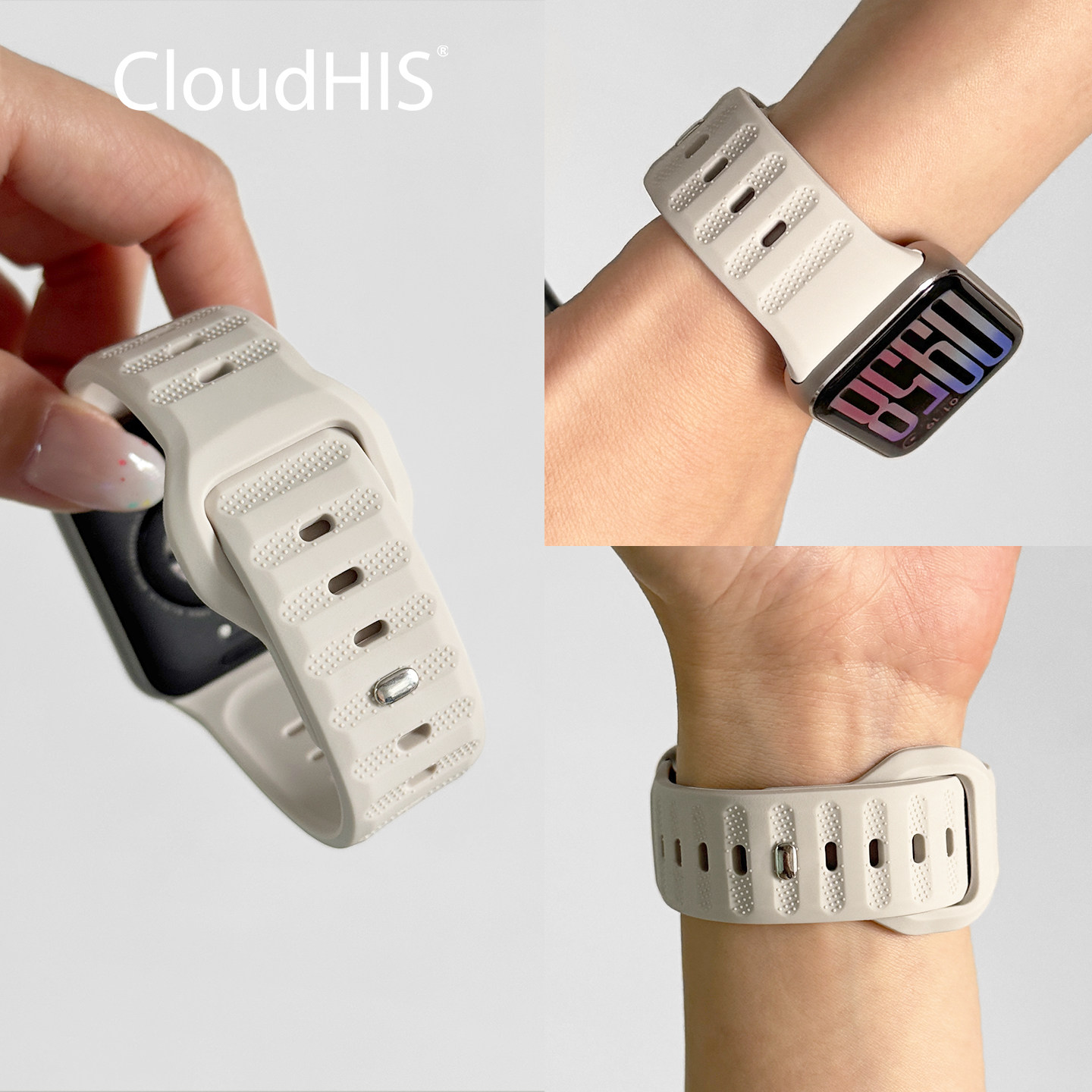 CloudHIS夏季新款适用小米手环9pro表带运动硅胶8Pro手腕带智能手表表带红米watch5男女生红米watch6替换腕带