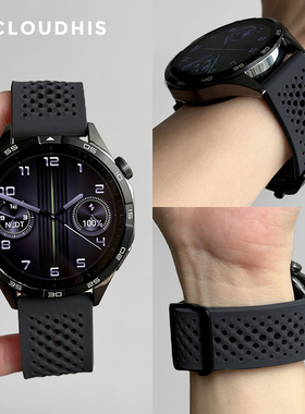 CLOUDHIS适用华为GT5表带watchgt4Pro手表带液态硅胶透气watch4pro洞洞运动GT2春夏新款高级感GT6男女雅致版
